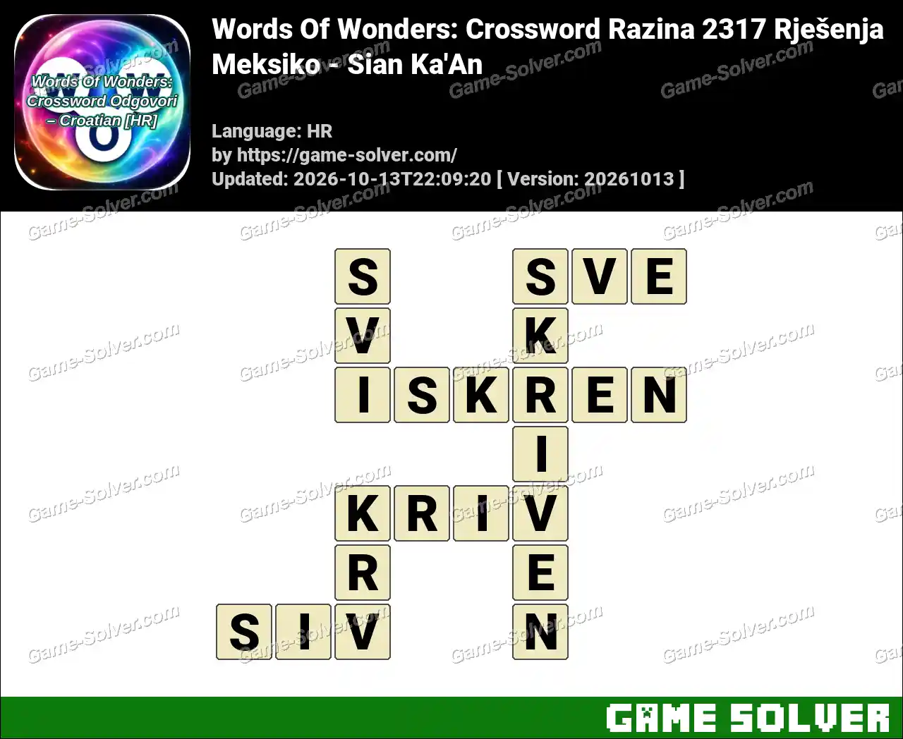 Words Of Wonders: Crossword Razina 2317 Rješenja – Meksiko – Sian Ka’An